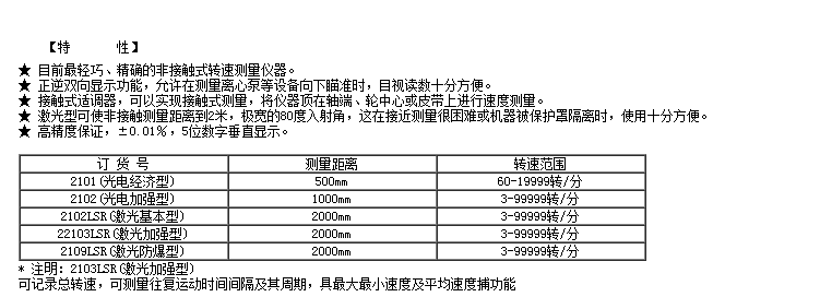 工業(yè)筆式轉(zhuǎn)速表 A2103/2105/2108