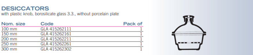 帶有塑料旋鈕的干燥器